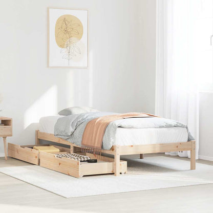 Bed Frame without Mattress 100x200 cm Solid Wood Pine