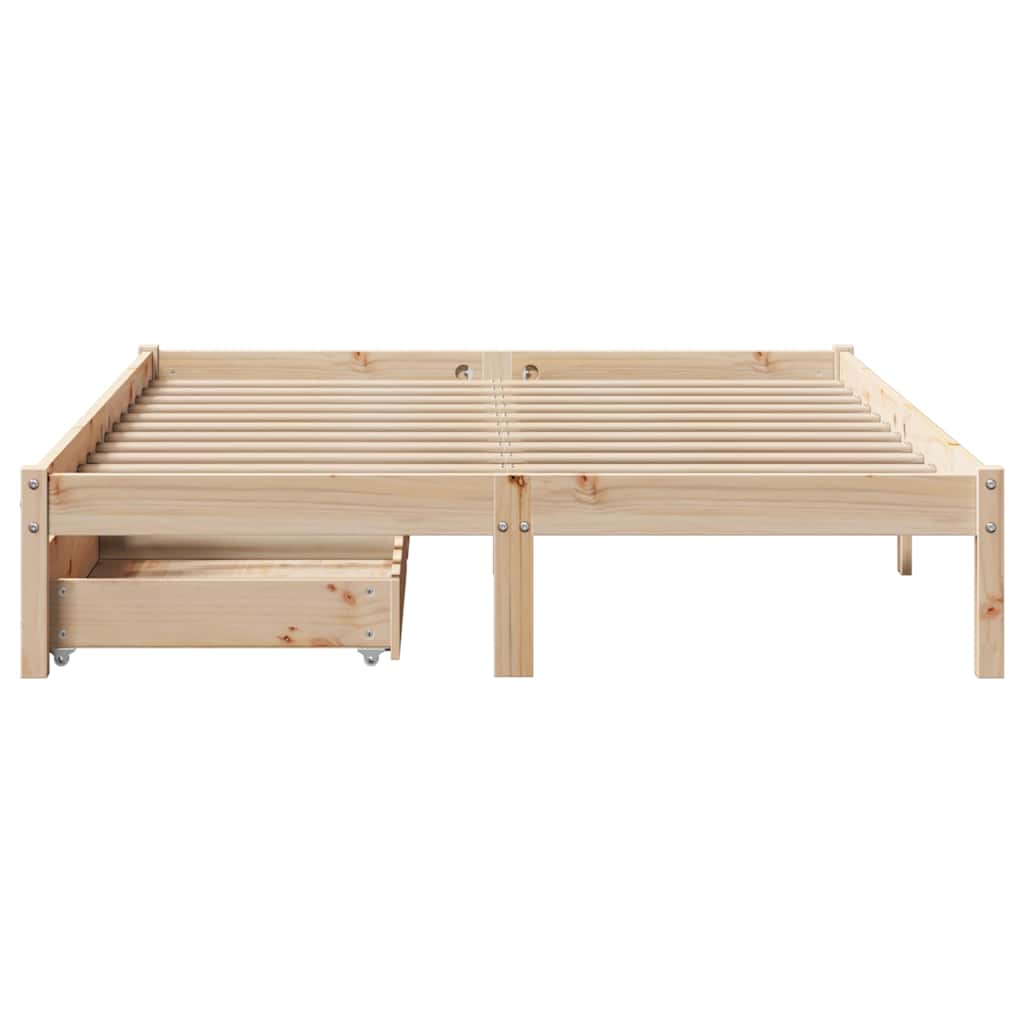 Bed Frame without Mattress 120x200 cm Solid Wood Pine
