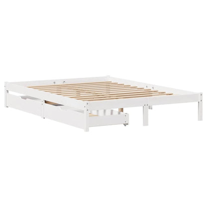 Bed Frame without Mattress White 140x200 cm Solid Wood Pine