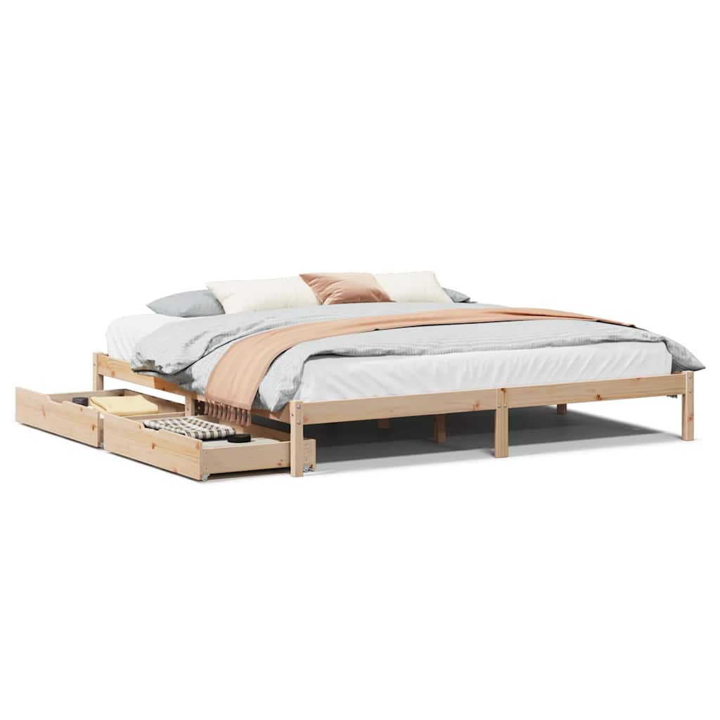 Bed Frame without Mattress 180x200 cm Super King Solid Wood Pine