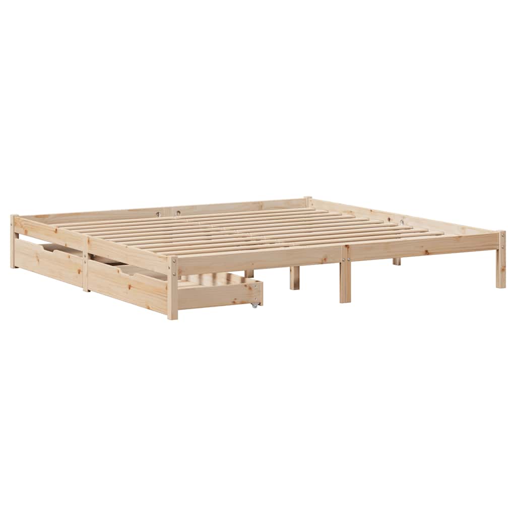 Bed Frame without Mattress 180x200 cm Super King Solid Wood Pine