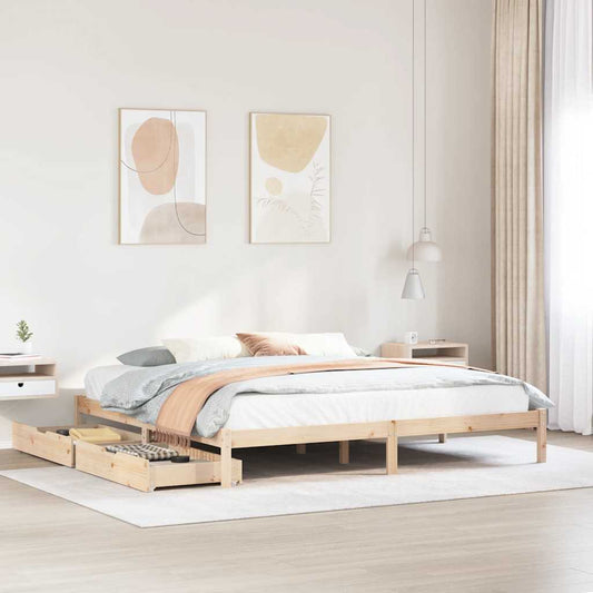 Bed Frame without Mattress 180x200 cm Super King Solid Wood Pine