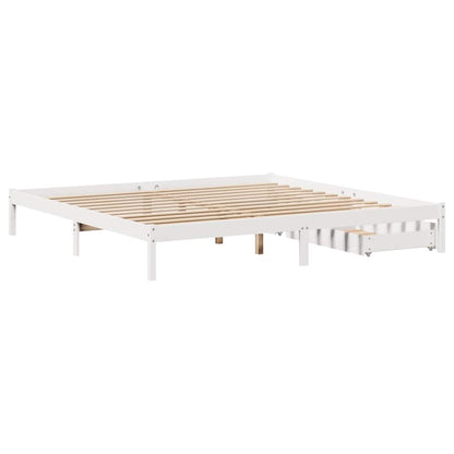 Bed Frame without Mattress White 180x200 cm Super King Solid Wood Pine