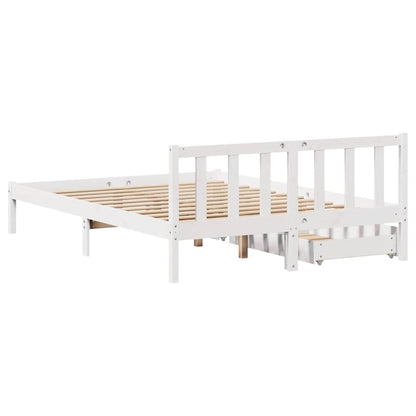 Bed Frame without Mattress White 140x200 cm Solid Wood Pine