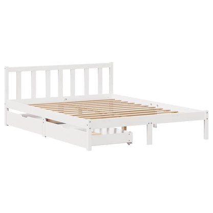 Bed Frame without Mattress White 160x200 cm Solid Wood Pine