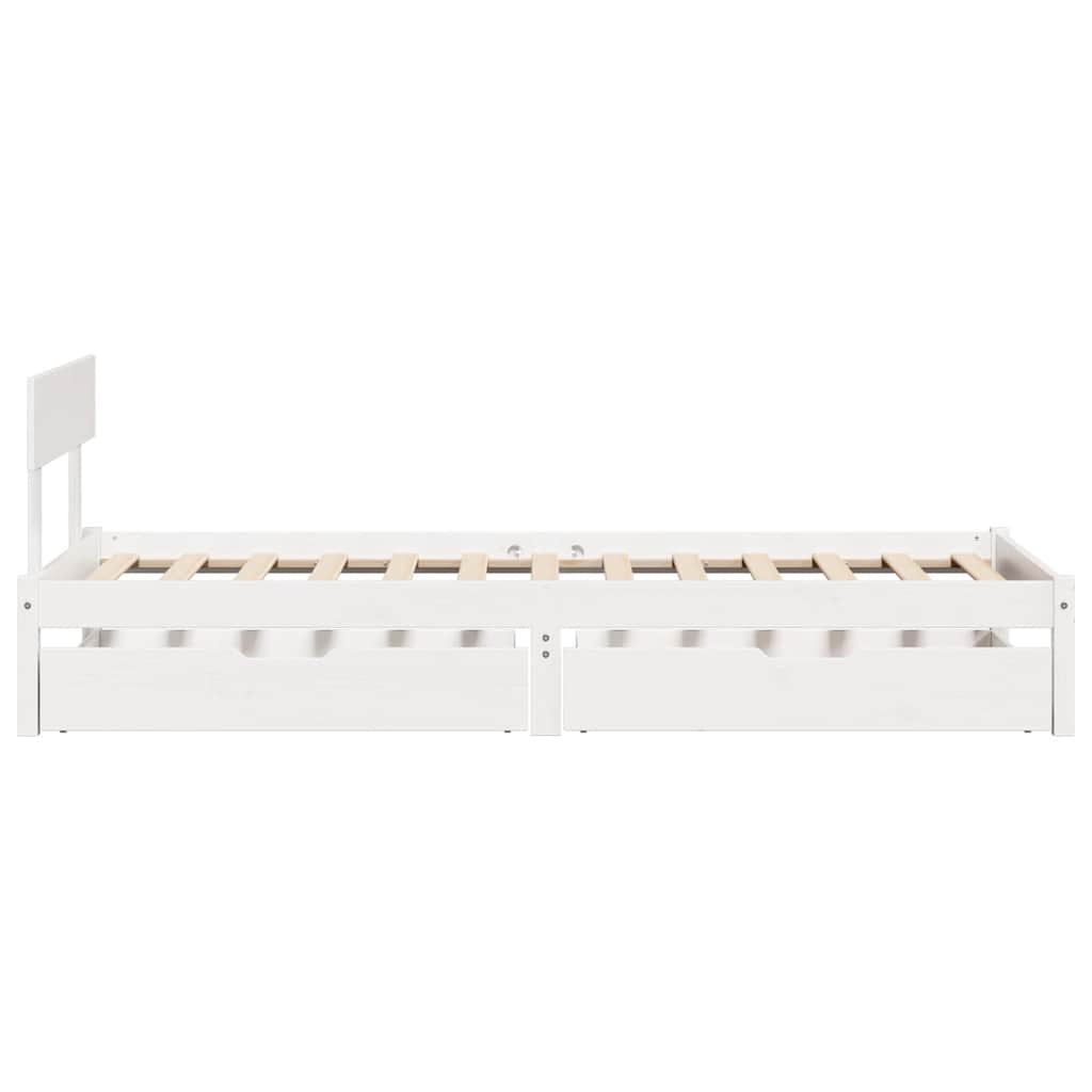 Bed Frame without Mattress White 75x190 cm Small Single Solid Wood Pine