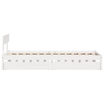 Bed Frame without Mattress White 75x190 cm Small Single Solid Wood Pine