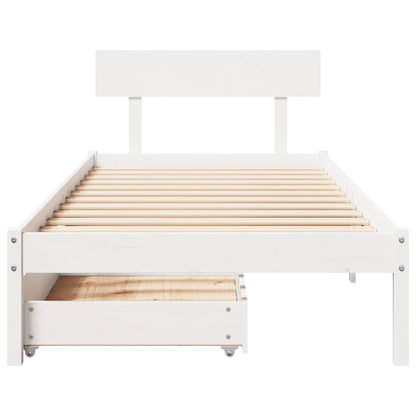 Bed Frame without Mattress White 90x190 cm Single Solid Wood Pine
