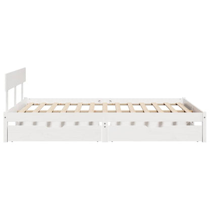 Bed Frame without Mattress White 120x200 cm Solid Wood Pine