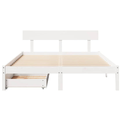 Bed Frame without Mattress White 140x200 cm Solid Wood Pine