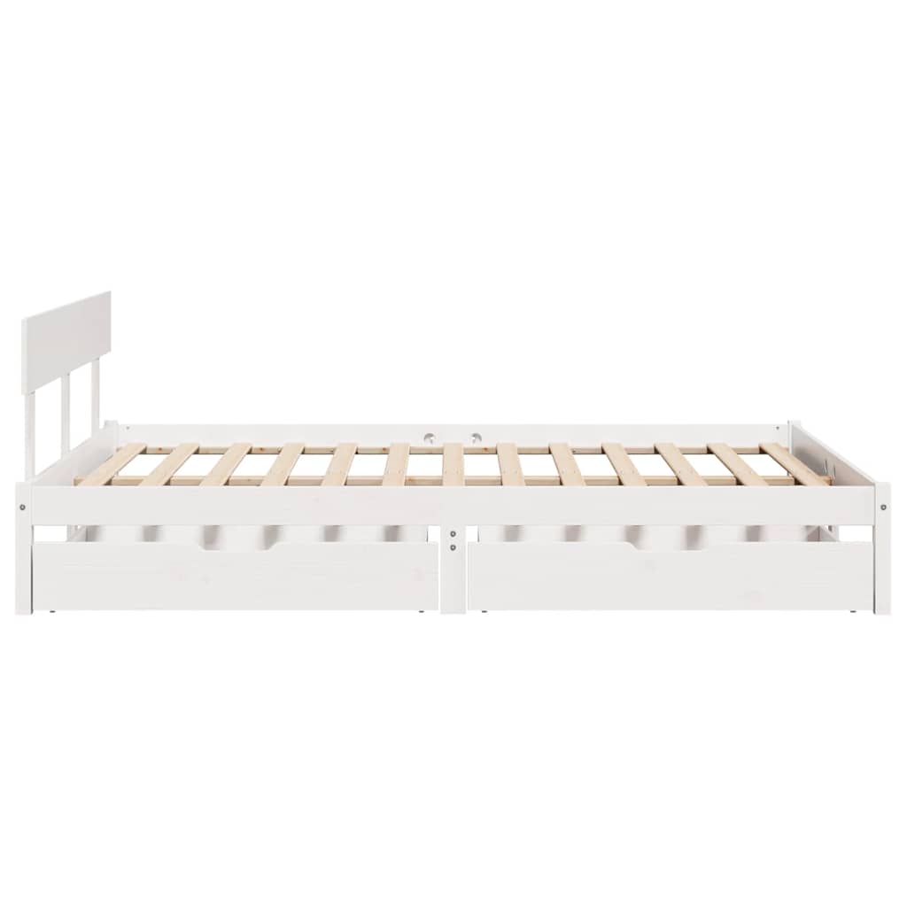 Bed Frame without Mattress White 140x200 cm Solid Wood Pine