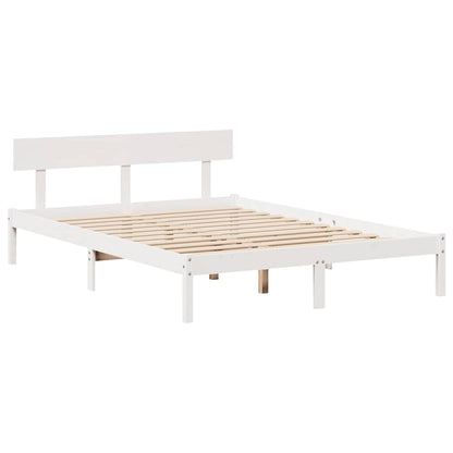 Bed Frame without Mattress White 160x200 cm Solid Wood Pine