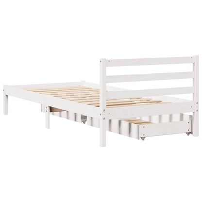 Bed Frame without Mattress White 90x190 cm Single Solid Wood Pine
