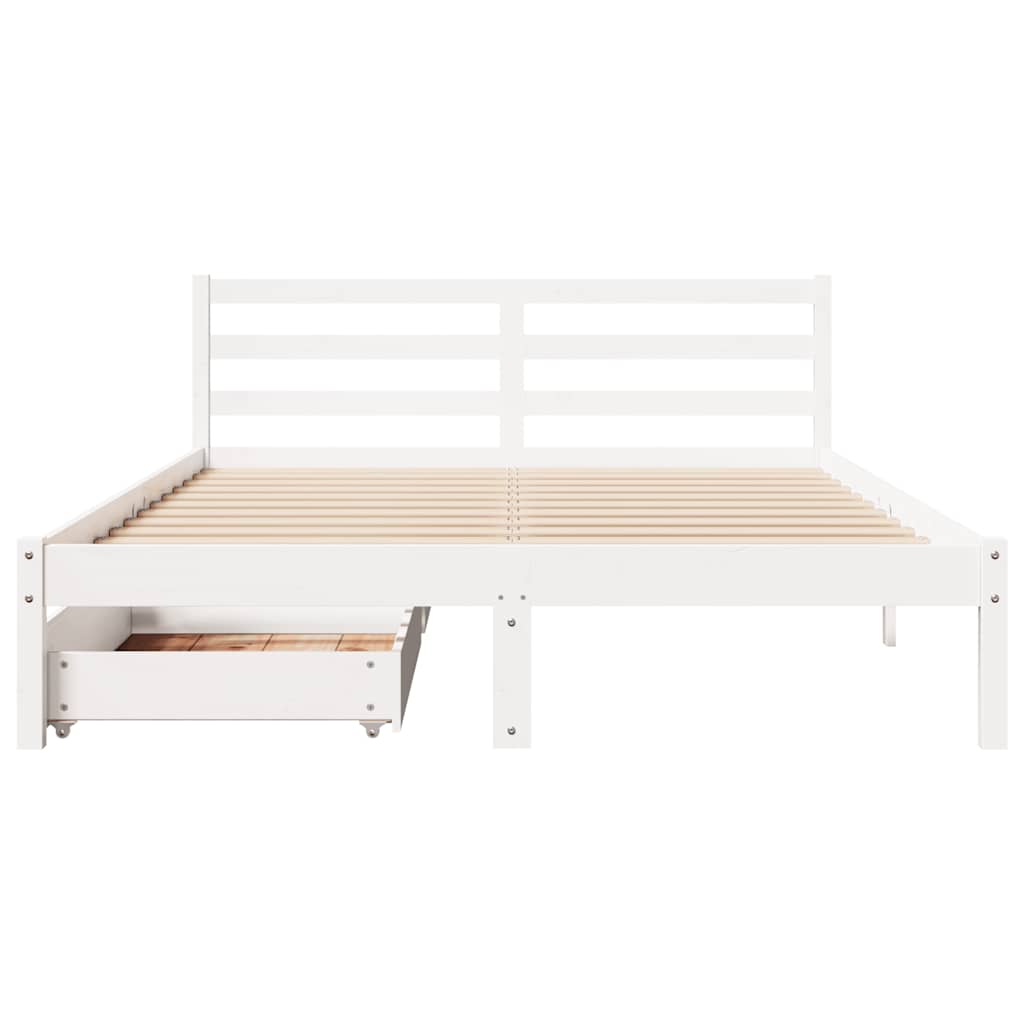 Bed Frame without Mattress White 120x190 cm Small Double Solid Wood Pine