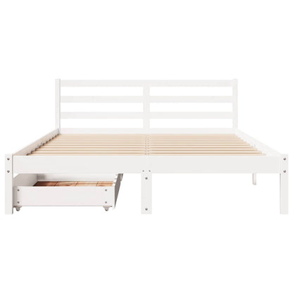 Bed Frame without Mattress White 120x190 cm Small Double Solid Wood Pine
