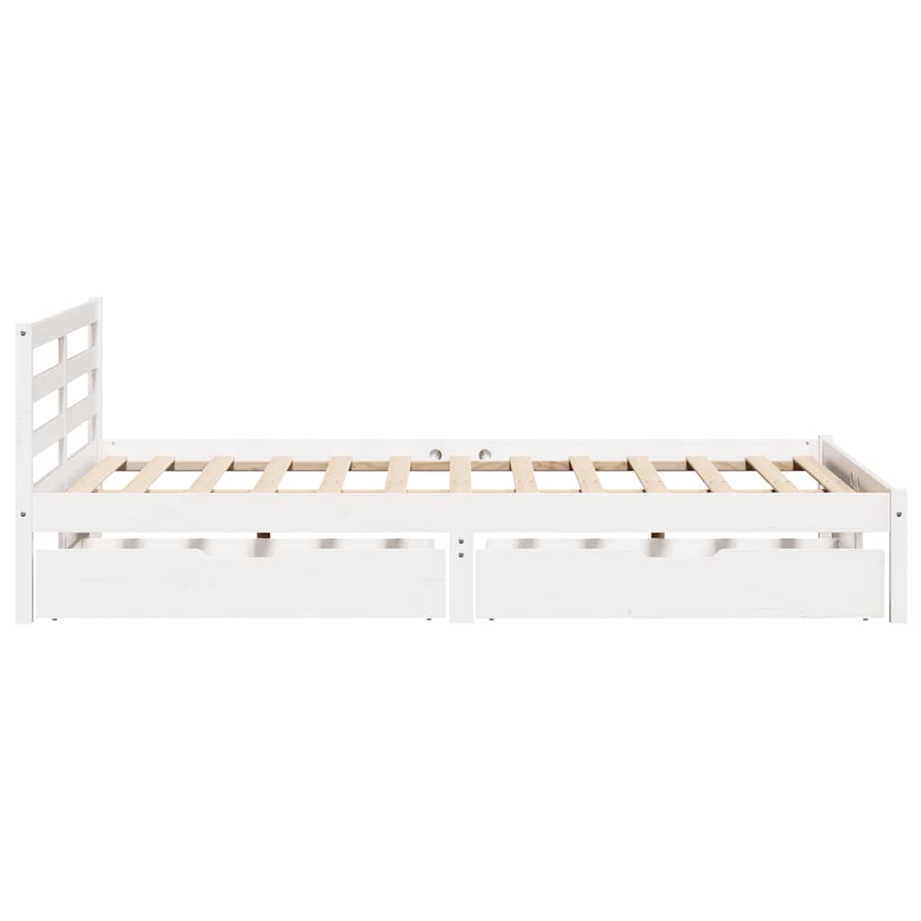 Bed Frame without Mattress White 120x190 cm Small Double Solid Wood Pine