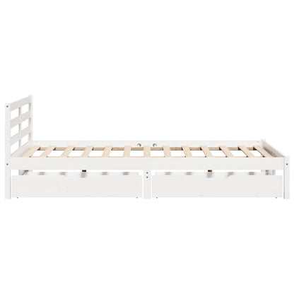 Bed Frame without Mattress White 120x190 cm Small Double Solid Wood Pine