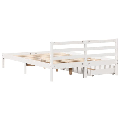 Bed Frame without Mattress White 120x190 cm Small Double Solid Wood Pine
