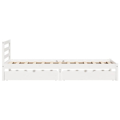 Bed Frame without Mattress White 100x200 cm Solid Wood Pine