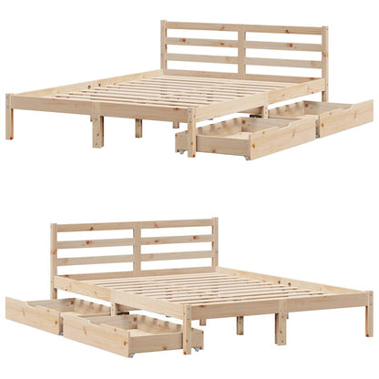 Bed Frame without Mattress 120x200 cm Solid Wood Pine