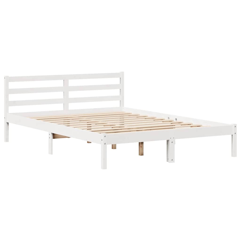 Bed Frame without Mattress White 120x200 cm Solid Wood Pine