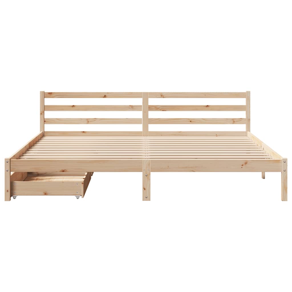 Bed Frame without Mattress 180x200 cm Super King Solid Wood Pine