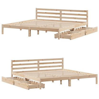 Bed Frame without Mattress 180x200 cm Super King Solid Wood Pine