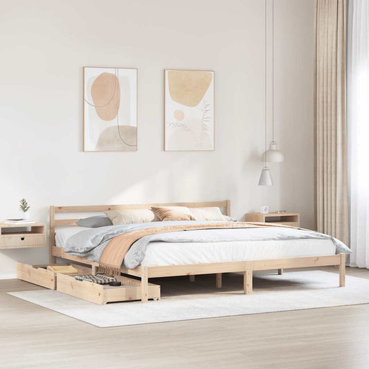 Bed Frame without Mattress 180x200 cm Super King Solid Wood Pine