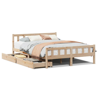 Bed Frame without Mattress 160x200 cm Solid Wood Pine