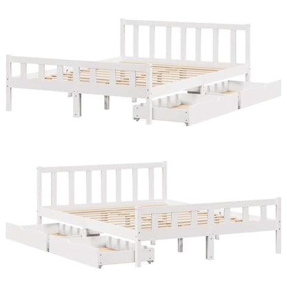 Bed Frame without Mattress White 160x200 cm Solid Wood Pine
