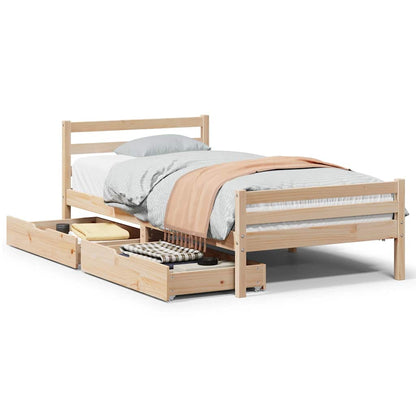Bed Frame without Mattress 90x200 cm Solid Wood Pine