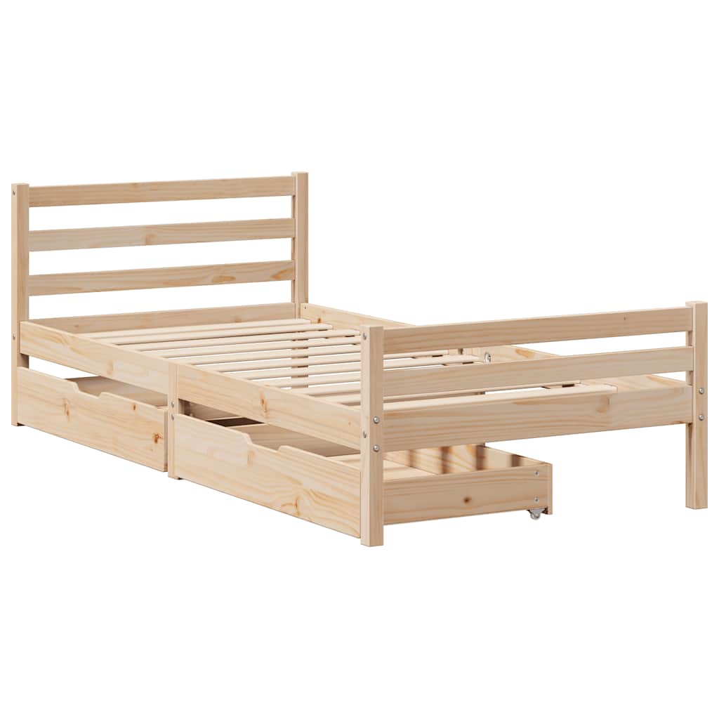 Bed Frame without Mattress 90x200 cm Solid Wood Pine