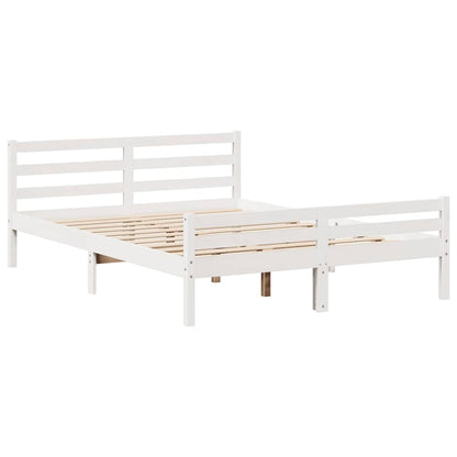 Bed Frame without Mattress White 140x200 cm Solid Wood Pine