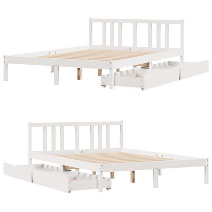 Bed Frame without Mattress White 140x200 cm Solid Wood Pine