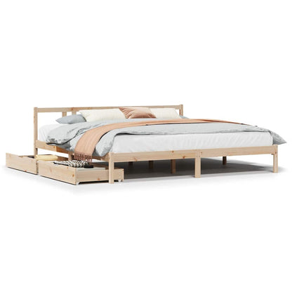 Bed Frame without Mattress 200x200 cm Solid Wood Pine