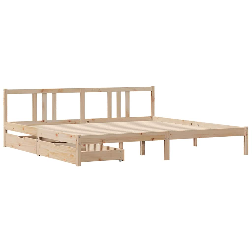 Bed Frame without Mattress 200x200 cm Solid Wood Pine