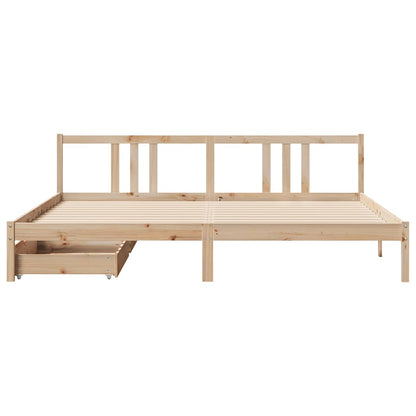 Bed Frame without Mattress 200x200 cm Solid Wood Pine