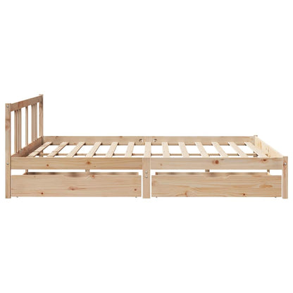 Bed Frame without Mattress 200x200 cm Solid Wood Pine