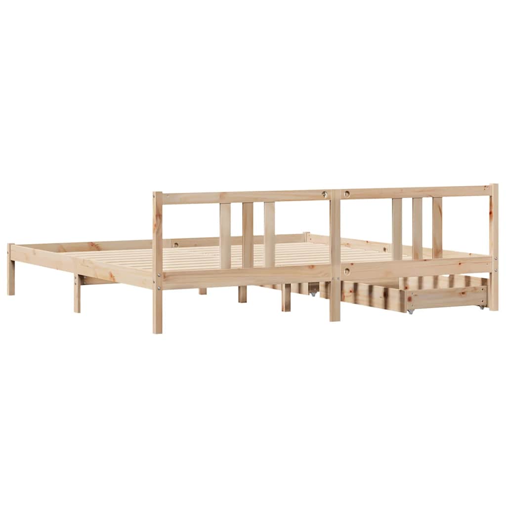 Bed Frame without Mattress 200x200 cm Solid Wood Pine
