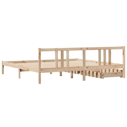Bed Frame without Mattress 200x200 cm Solid Wood Pine