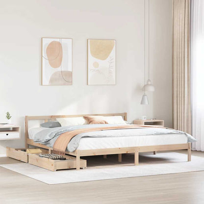 Bed Frame without Mattress 200x200 cm Solid Wood Pine