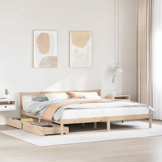 Bed Frame without Mattress 200x200 cm Solid Wood Pine