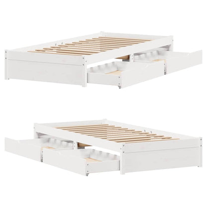 Bed Frame without Mattress White 90x190 cm Single Solid Wood Pine