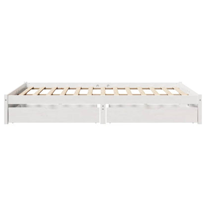 Bed Frame without Mattress White 140x190 cm Solid Wood Pine