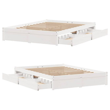 Bed Frame without Mattress White 140x200 cm Solid Wood Pine