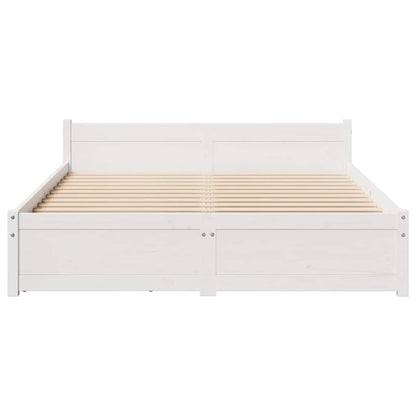 Bed Frame without Mattress White 140x190 cm Solid Wood Pine