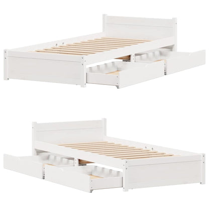 Bed Frame without Mattress White 90x200 cm Solid Wood Pine