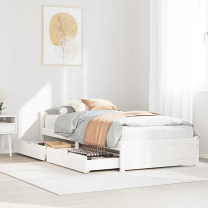 Bed Frame without Mattress White 90x200 cm Solid Wood Pine