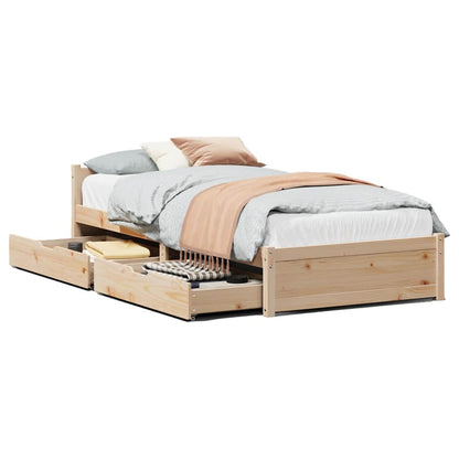 Bed Frame without Mattress 100x200 cm Solid Wood Pine