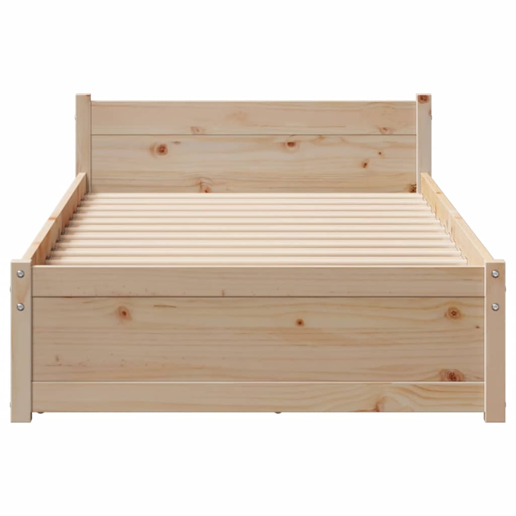 Bed Frame without Mattress 100x200 cm Solid Wood Pine